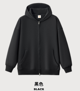 400g algodón pesado de gran tamaño sudaderas con capucha sin cuerda Unisex personalizado Zip up en blanco personalizado Streetwear hombres sudaderas con capucha de lujo - Product Image 2