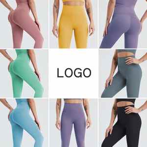 Venta al por mayor de leggings de mujer personalizados simples a rayas hasta el tobillo de cintura alta de talla grande ropa de deporte pantalones de yoga Spandex/Nylon - Product Image 5
