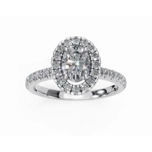 Elegante Anillo de Diamante Ovalado con Halo de Amor Eterno, Cultivado en Laboratorio, 0.995 Ct, Oro de 9, 14 y 18 Quilates, Proveedor Mayorista OEM - Product Image 6