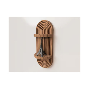 Étagère flottante en bois faite à la main de style bohème : Décoration en bois de style moderne du milieu du siècle - Product Image 1