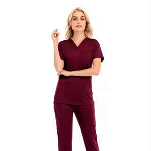 Haut à manches courtes anti-rides col en V médecin soins infirmiers gommages jogger ensembles gommage médical costumes uniformes hospitaliers gommages pour femmes - Product Image 4