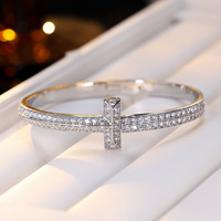 Bracelet jonc Resoul en zircon cubique pavé, plaqué or 18 carats, bijou de luxe tendance pour femme, idéal au quotidien et pour les soirées
