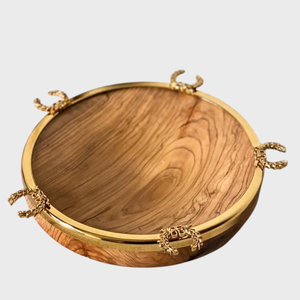 Ensaladera de madera de mango hecha a mano, diseño elegante con Rama de Metal dorado, mesa de comedor con acento, centro de mesa, ensaladera, precio bajo - Product Image 6