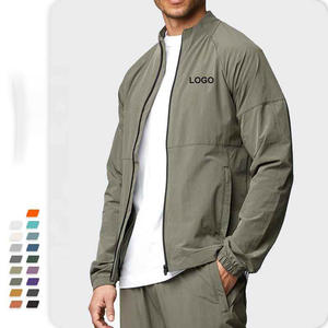 Veste unisexe personnalisée coupe ample à prix d'usine coupe-vent léger en nylon de haute qualité demi-fermeture éclair enduit de PU camouflage décontracté - Product Image 1