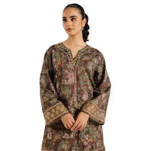 Tenue Shalwar Charizma Moderne et Élégante en Soie Georgette pour Femmes, Style Ethnique Pakistanais, pour Mariage, Fête, Coupe Ajustée - Product Image 3