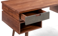 Bureau de direction moderne de luxe, bureau de travail de haute qualité en bois massif, tiroir convertible personnalisé, hauteur réglable