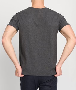 Hombres 220gms 100% algodón camisetas casuales al por mayor personalizado impreso Simple suelta manga corta cuello redondo transpirable diseño sólido - Product Image 2