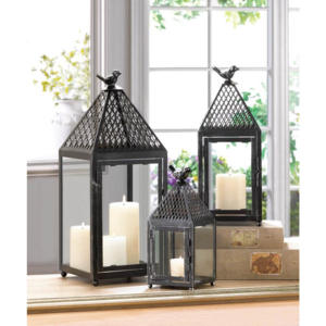 Moroccan Decorative <b>Black</b> Bird <b>Metal</b> <b>Candle</b> <b>Holder</b> and Lantern for Home & Garden Christmas Decorative <b>Candle</b> Jars - Product Image 1