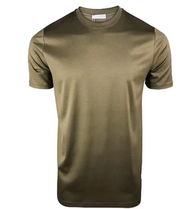 Gran oferta de camisetas de algodón 100% personalizadas con cuello redondo para hombre, ajuste Regular brillante, anticontracción, secado rápido - Product Image 2