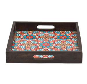 Plateau en bois de manguier fait à la main avec poignées, plateaux rectangulaires pour la cuisine, décoration de service naturelle, organisateur polyvalent et cadeau - Product Image 6