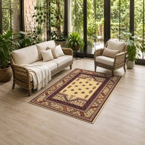 พรมเชนิลล์ลายดีไซน์เนอร์สีแดงเบอร์กันดี รุ่น LXDP-0316 จาก RUGS DEPOT สำหรับขายส่ง พิมพ์ลายดิจิทัล ซักเครื่องได้ ไม่ลื่น - Product Image 6