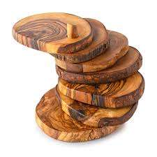 Sous-verres en bois de qualité supérieure, durables, écologiques, protection de table pour tasses à thé en verre, style classique - Product Image 6