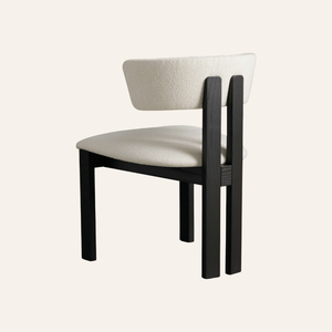 Silla de Comedor de Madera Maciza Noir Loop, Estilo Minimalista Rústico, para Hogar, Sala de Estar, Oficina, Almacén, con Iluminación - Product Image 3