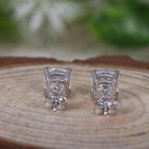 Cushion Cut <b>Stud</b> Moissanite Diamond Solitaire 925 <b>Sterling</b> <b>Silver</b> Classic Earrings Anniversary Gift for Women - Product Image 3