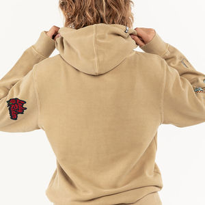 Vente en gros Sweat à capuche de sport d'hiver pour femmes, manches longues, cordon de serrage, teinture par cravate, coupe ample, tissu éponge, logo sur le devant, vêtements de sport chauds - Product Image 4