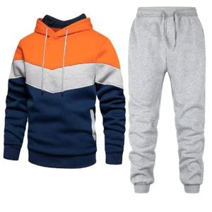 Conjuntos de ropa deportiva informal de otoño e invierno para hombres y mujeres, ropa de marca con Sudadera con capucha y pantalones de empalme, chándal con logotipo frontal - Product Image 4