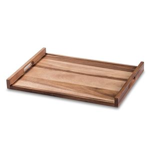 Wood Rectangular Serving Tray with Handles Large Tray for Kitchen Dining and Home <b>Decor</b> Stylish Wooden Tray for Serving Food - Product Image 3