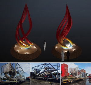 Escultura de esfera de acero inoxidable personalizada moderna grande - Product Image 6