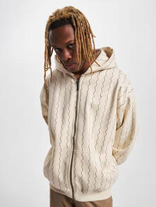 Full Zip Hoodie Streetwear Wavy <b>Line</b> Pattern Hooded <b>Jacket</b> with Pockets Casual Oversized Sweatshirt for Fall Winter Fashion - Product Image 3