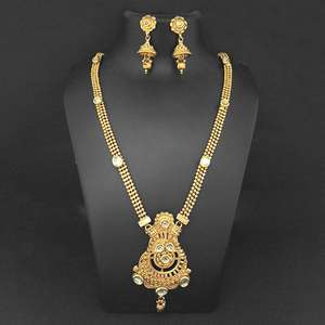 Kriaa <b>Fine</b> <b>Jewelry</b> <b>Set</b> Gold-Plated White Kundan Necklace-1109851B - Product Image 1