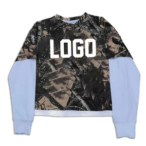 Camiseta de manga larga de gran tamaño Unisex con logotipo personalizado, camisetas de manga larga de algodón transpirable con cuello redondo para hombre, OEM - Product Image 3