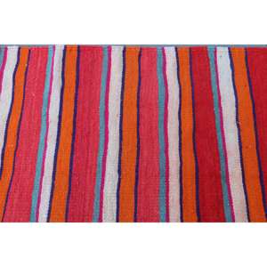 Vintage Rug, 2.6x12.4 ft <b>Runner</b> Rug, <b>Red</b> Orange Kilim Wool Rug - Product Image 5