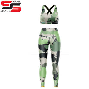 Venta al por mayor de alta calidad, ropa de entrenamiento, mallas, impresión Digital, sujetador y pantalones de Yoga, conjunto de gimnasio y Fitness - Product Image 1
