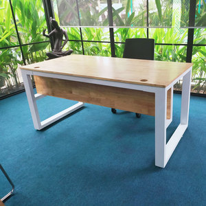 โต๊ะทำงานผู้บริหาร 80x160 ซม. ไม้ยางพารา ขาเหล็กสี่เหลี่ยม 40x80 มม. ทนทาน เฟอร์นิเจอร์สำนักงานร่วมสมัย สำหรับบ้าน ห้องนอน รุ่น BGD68040 - Product Image 6