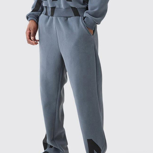 Pantalones Deportivos de Forro Polar Gris para Hombre con Bolsillos Laterales, Corte Regular, Ropa Casual de Otoño - Product Image 3