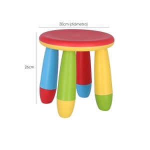 WELL HOME Tabouret rouge pour enfants, chaise en plastique solide et durable, diamètre 30x26 cm - Product Image 3