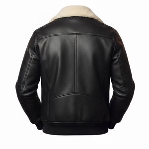 Veste en peau de mouton pour homme, texture douillette, structure décontractée, option de personnalisation de la marque pour des looks d'hiver superposés et tendance - Product Image 2