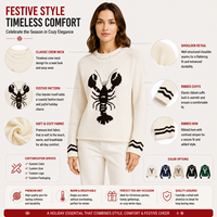 Pull en tricot jacquard FNJIA pour femme, col rond, 7GG, 100 % coton, vêtement décontracté pour l'automne, possibilité de personnalisation OEM en gros