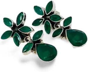 Pendientes de Mujer con Ónice Verde Natural, Piedra de Nacimiento de Diciembre, Joyería Hecha a Mano, Pendientes de Plata de Ley 925 - Product Image 3