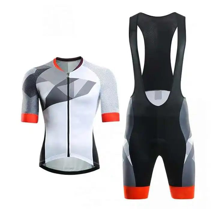 Bisiklet fermuar Jersey Bib Set MTB üniforma bisiklet giyim hızlı kuru bisiklet giyim giysiler erkek kısa Maillot üniforma seti