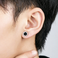 Clips d'oreille magnétiques scintillants en forme de grappe de cristaux pour hommes, plaqués cuivre, véritable or, sans perçage, bijoux d'oreille indolores