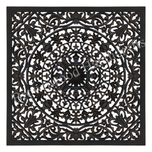 Panel colgante de pared decorativo tallado a mano de madera MDF de diseño elegante de alta calidad para decoración de habitaciones y oficinas, hecho a mano en la India - Product Image 6