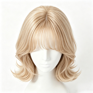 Perruque synthétique ondulée blonde résistante à la chaleur, fabriquée à la machine, pour usage quotidien et cosplay - Product Image 4