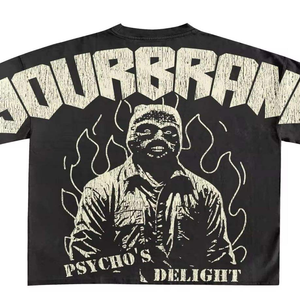 Venta al por mayor Vintage 100% algodón Streetwear Dtg Impreso Regular Fit O-cuello Transpirable Camiseta de manga corta Hombres - Product Image 6