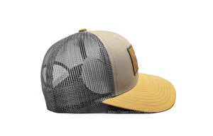 Vente en gros de casquette de sport personnalisée de haute qualité en cuir avec logo en coton casquette de camionneur en maille 6 panneaux chapeau de papa tendance - Product Image 3