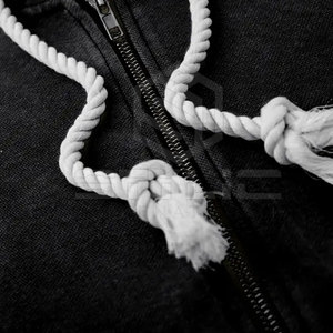 Couleur unie grande taille poids lourd 2025 lavage à l'acide en détresse broderie coton mélangé sweats à capuche - Product Image 4