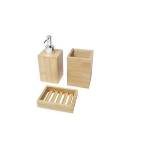 Conjunto de accesorios modernos para baño, set de soporte para cepillo de dientes de madera con vasos, hecho a mano, brillante y pulido - Product Image 1
