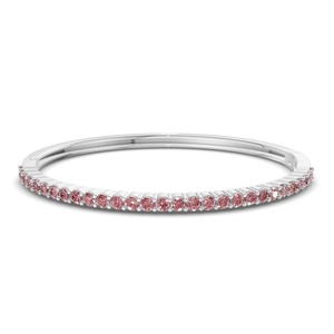 กำไลข้อมือแบบเปิดได้ประดับเพชรทรงกลมสีชมพูสดใส 1 กะรัต ทองคำแท้ 14K ของขวัญเครื่องประดับสุดหรู ไอเดียของขวัญที่ดีที่สุด - Product Image 3