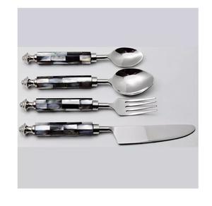 High Quality Metal Flatware Set New Spoon and <b>Fork</b> Latest Metal Cutlery Spoon and <b>Fork</b> <b>Wooden</b> Handle Cutlery Set of Four - Product Image 4