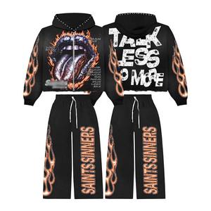 Conjunto Deportivo Duradero 100% Algodón, Ropa Deportiva para Gimnasio y Jogging, Traje Deportivo Unisex de Moda, Ropa Casual Urbana, Sudadera con Capucha y Pantalones Jogger de Color Liso, Tendencia - Product Image 5