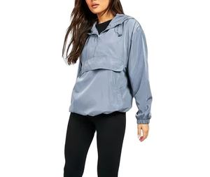 แจ็กเก็ตกันลมออกแบบได้ตามต้องการสำหรับผู้หญิงผู้ชายผ้ากันลมผ้าไนล่อนปักตกแต่ง - Product Image 4