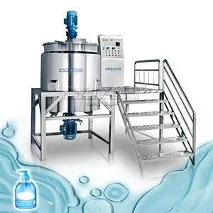 CYJX 100l Emulsionante Industrial Tanque de mistura tipo elevação hidráulica aquecimento elétrico homogeneizador inferior misturador emulsificante a vácuo