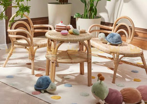 ชุดเฟอร์นิเจอร์หวายทอมือสำหรับเด็ก | เป็นมิตรกับสิ่งแวดล้อมเก้าอี้และโต๊ะสำหรับวันเกิด - Product Image 5