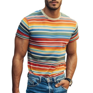 T-shirts décontractés pour hommes, imprimés numériques, col rond, manches courtes, amples, respirants, en polyester/coton, séchage rapide, écologiques - Product Image 2
