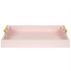 Plateau en bois avec poignée en métal, plateau de service en acrylique de couleur, plateau de service pour la maison, poignée en acrylique, plateau irisé - Product Image 2