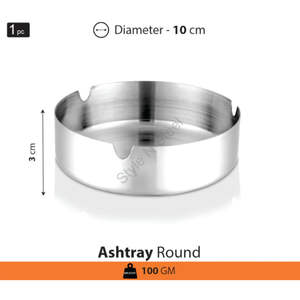 Cendrier rond en acier inoxydable de qualité supérieure de haute qualité CLASSIC Design élégant et poli miroir Facile à nettoyer - Product Image 3